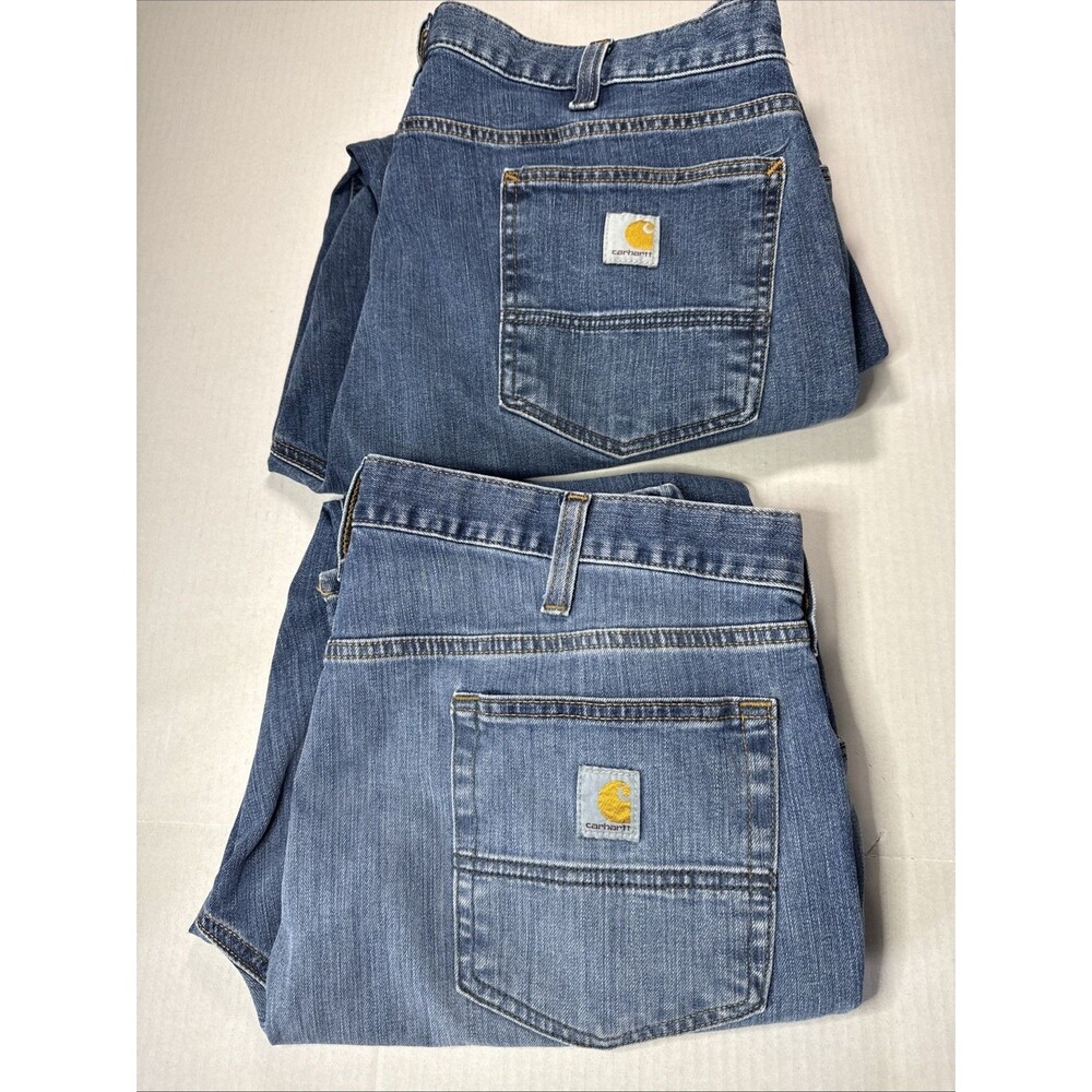 Carhartt Jeans Lot Of 2 Mens 38x30 Blue Denim Workwear 1 Slim Fit 1 Relaxed Fit